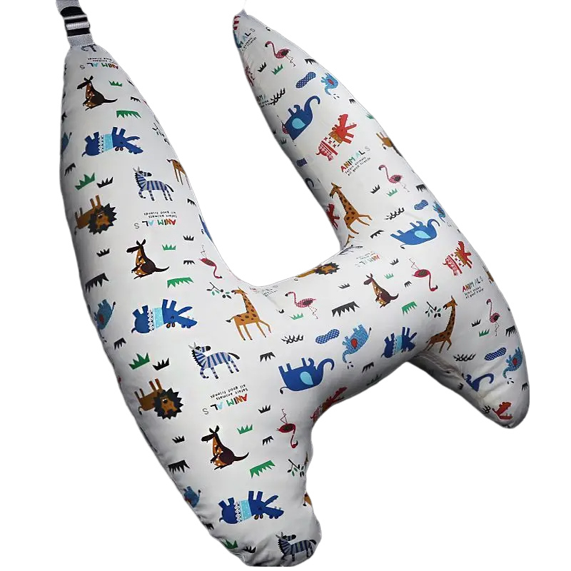Anypillow Car Travel Pillow UShape Tiny Zoo Animal Pattern Children Travel Pillow Cushion for Car Seat, Safety Neck Pillow for Kids