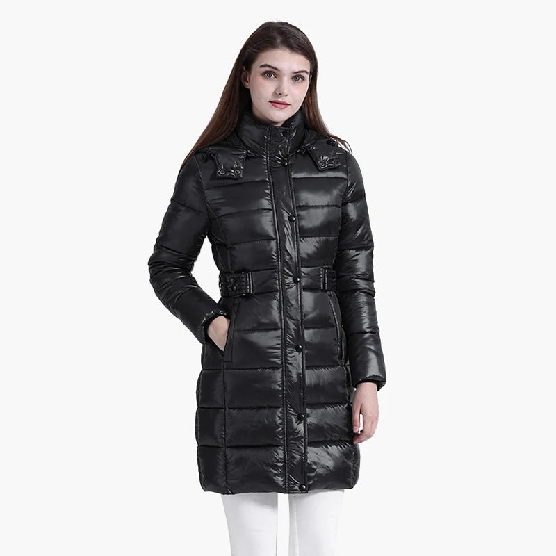 Anychic Womens Padded Puffer Jacket XXLarge Black Hooded Long Thick Puffer Jackets For Women Fashion Coats Casual Waterproof Outerwear