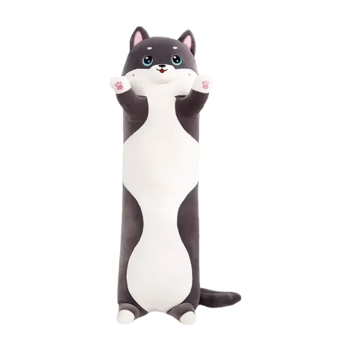 Anypillow Side Sleeping Body Pillow Black Lovely Husky Bed Sofa Long Pillow for Children and Adult 130CM