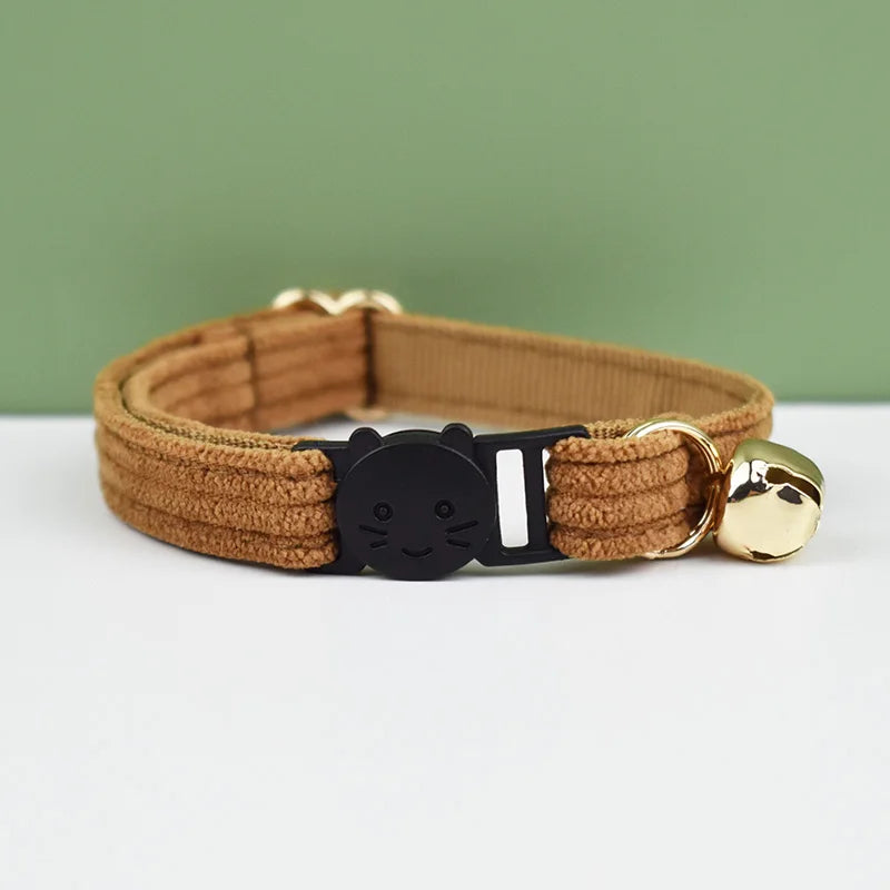 ANYWAGS Cat Collar Choco Brown Small with Safety Buckle, Bell, and Durable Strap Stylish and Comfortable Pet Accessory