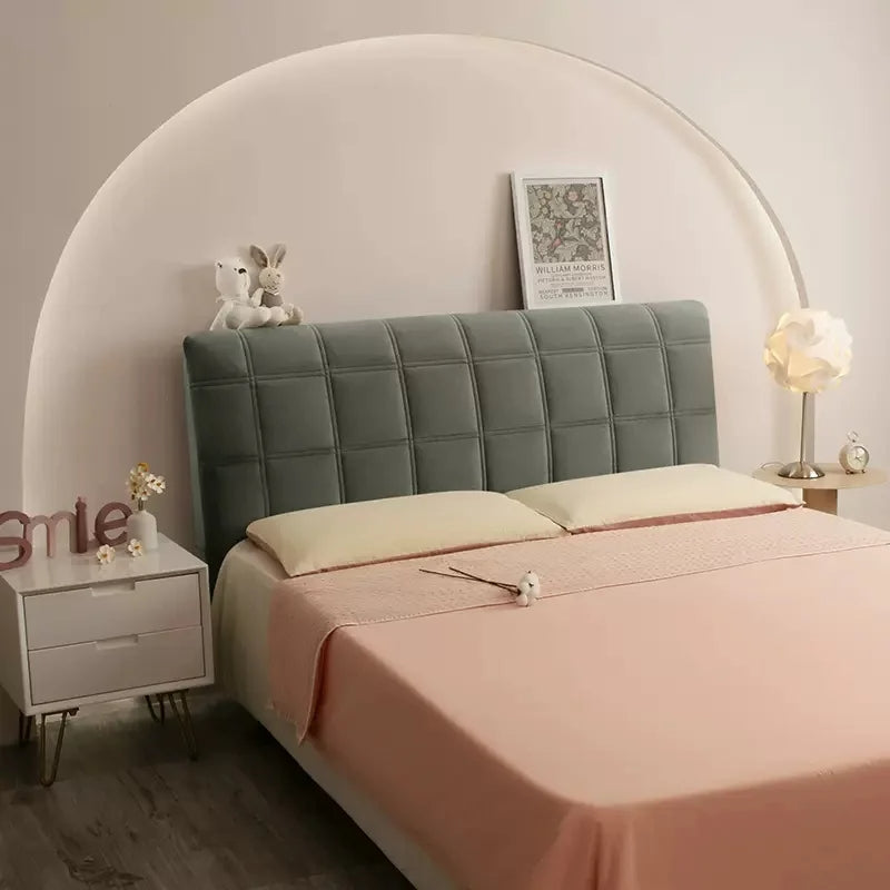 Anycozy Headboard Cover Square Dark Gray Super Soft Smooth Quilted Velvet Bed Back Dust Protector Cover 180x70cm