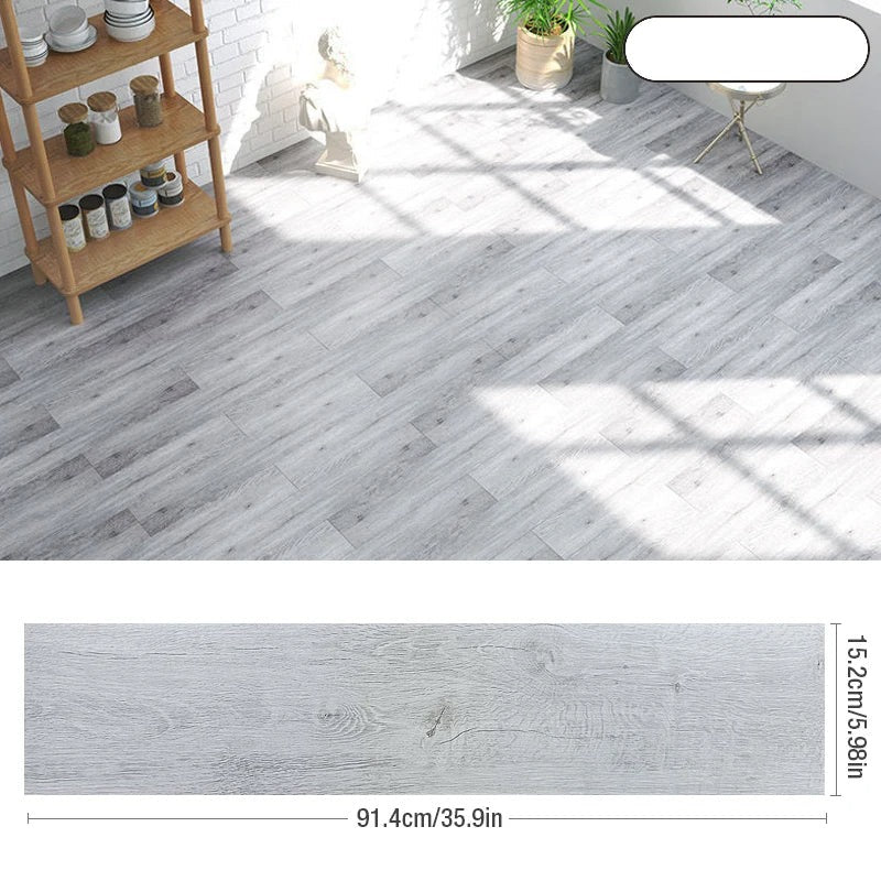 ANYHOUZ 20pcs Grey Oak Vinyl Floor Tile Wood Grain 3D Waterproof
