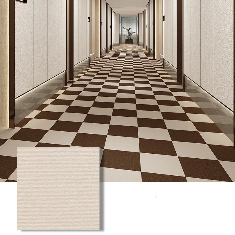 ANYHOUZ 10pcs Vinyl Floor Tile Khaki Anti-Slip Self Adhesive