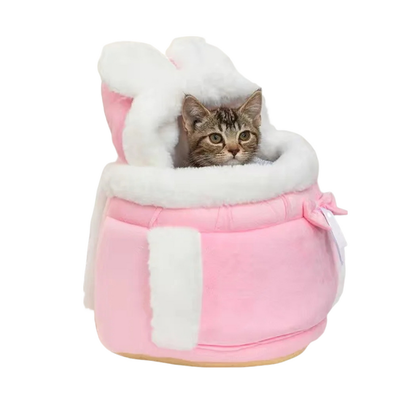 ANYWAGS Pet Carrier Large Pink Outdoor Travel Pet Carrier Bag Nest for Small Pets with Ear Hoodie