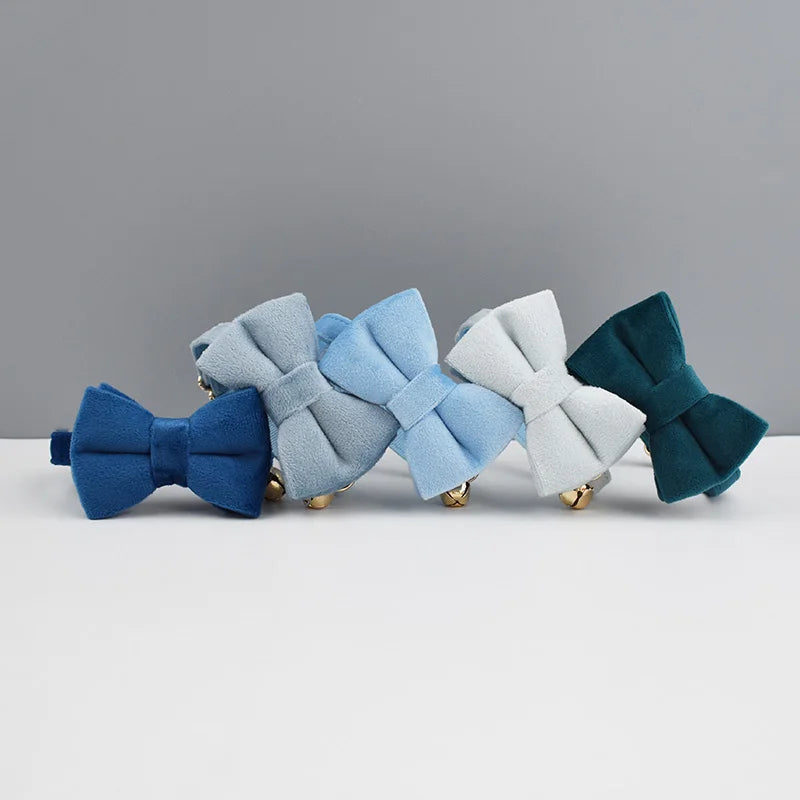 ANYWAGS Cat Collar Blue Small Bow with Safety Buckle, Bell, and Durable Strap Stylish and Comfortable Pet Accessory
