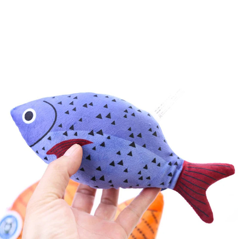 ANYWAGS Pet Toys Purple Squeaky Sea Fish Shape Sphynx Plush Cat Accessories