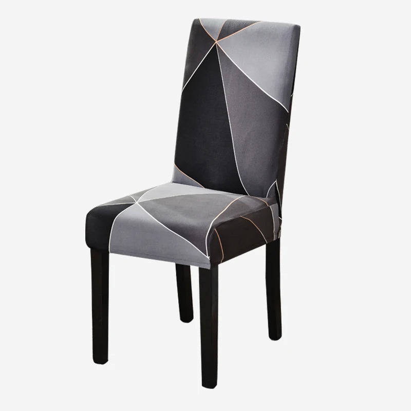 Anyseat Chair Cover Dark Grey Triangle Pattern Design with Anti-Dirt and Elastic Material for Dining Room Kitchen Wedding Hotel Banquet Restaurant