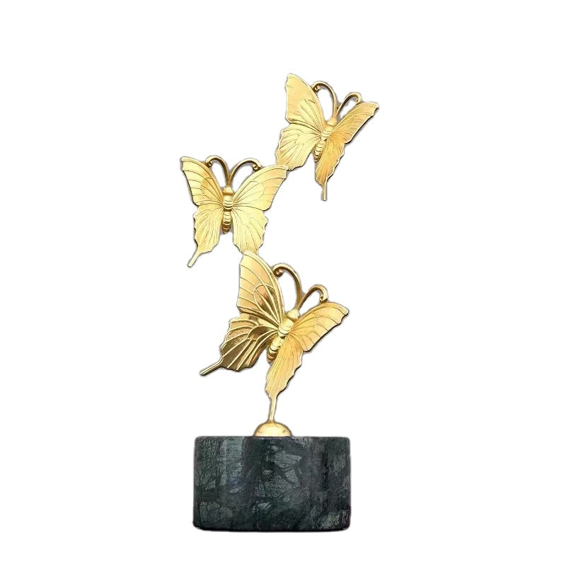 ANYHOUZ Luxury Gold Flying Butterfly Tabletop Decor – Modern Metal Art Ornament for Living Room Display & Home Crafts
