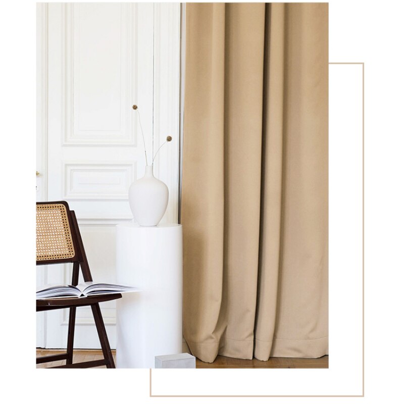 Anydrape 400cm Khaki High Quality Modern Velvet Blackout Curtains for Living Room Bedroom Dining Luxury Window Drape
