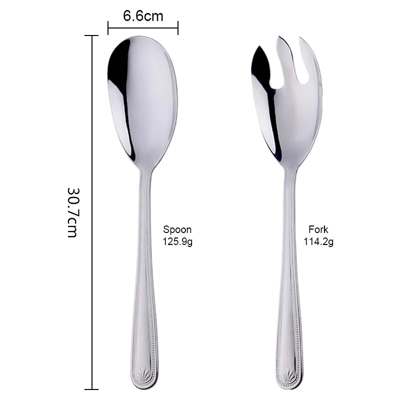 Anygleam Silver Giant Spoon and Fork Set – 2pcs Steel