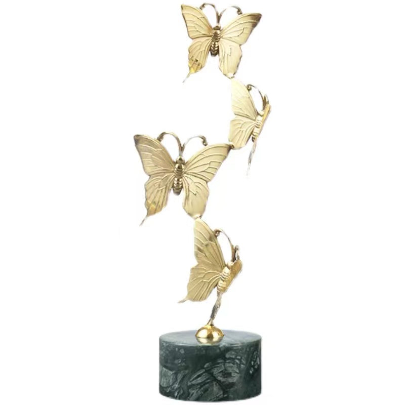 ANYHOUZ Luxury Gold Flying Butterfly Tabletop Decor – Modern Metal Art Ornament for Living Room Display & Home Crafts
