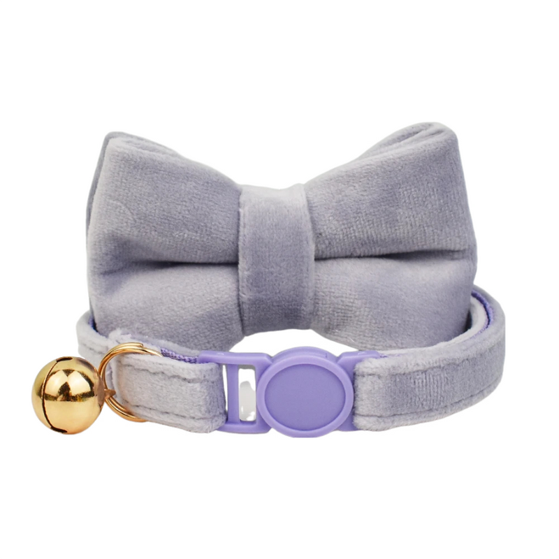 ANYWAGS Cat Collar Light Purple Bow Small with Safety Buckle, Bell, and Durable Strap Stylish and Comfortable Pet Accessor