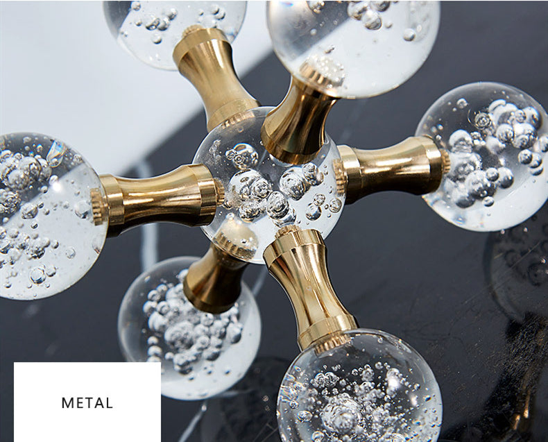 ANYHOUZ Geometric Crystal Molecular Ball Tabletop Decor – Modern Metal Art Ornament for Living Room Display & Home Crafts