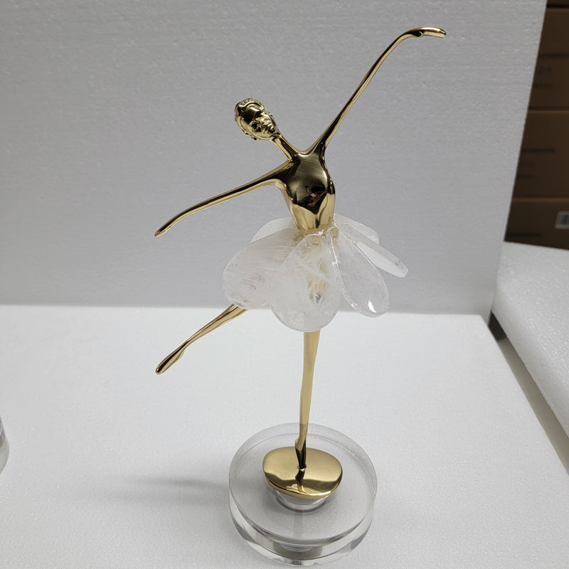 ANYHOUZ Gold and Black Metal Ballerina Girl Tabletop Decor – Modern Metal Art Ornament for Living Room Display & Home Crafts