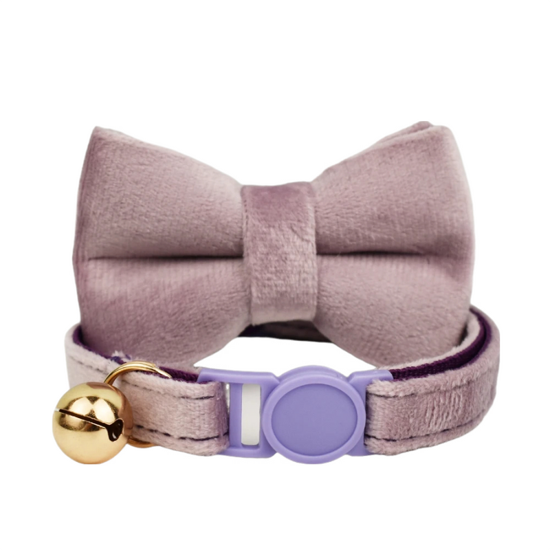ANYWAGS Cat Collar Purple Pink Bow Large with Safety Buckle, Bell, and Durable Strap Stylish and Comfortable Pet Accessory