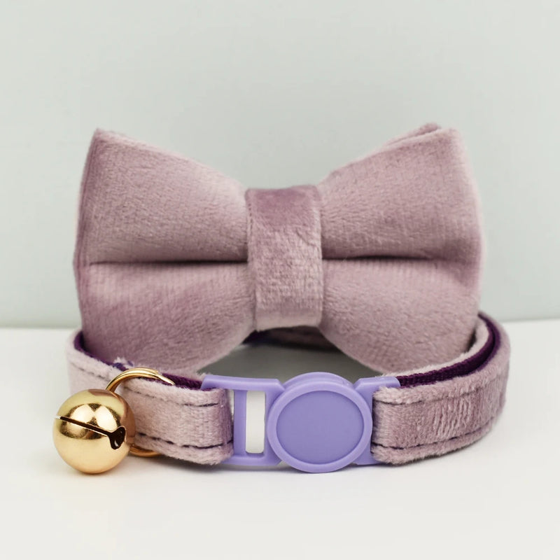 ANYWAGS Cat Collar Purple Pink Bow Large with Safety Buckle, Bell, and Durable Strap Stylish and Comfortable Pet Accessory