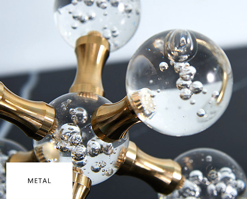 ANYHOUZ Geometric Crystal Molecular Ball Tabletop Decor – Modern Metal Art Ornament for Living Room Display & Home Crafts