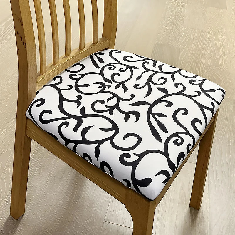 Anyseat Chair Cover White Vines Print  Stretch Seat Cover for Home Dinning Kitchen Washable Removable