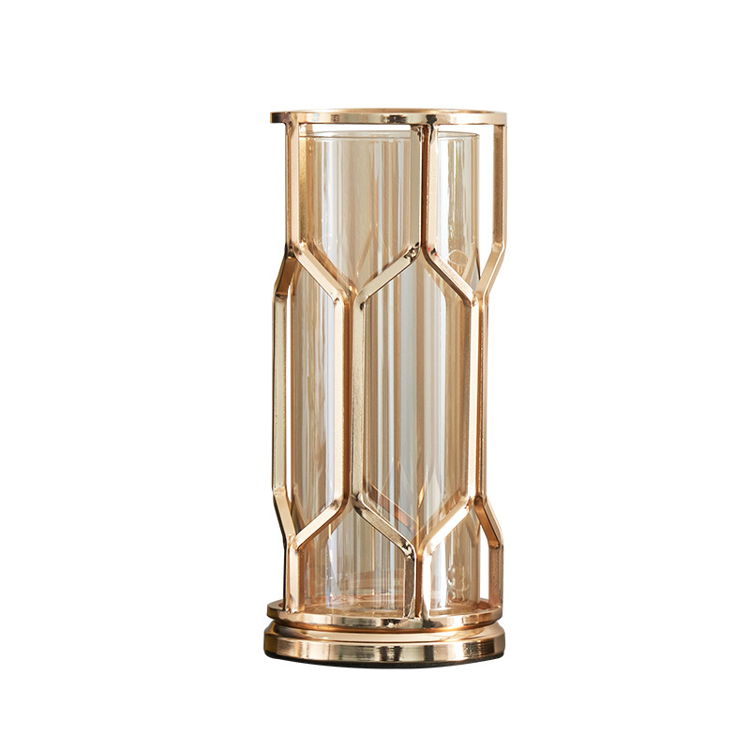 ANYHOUZ Metal Flower Vase Tabletop Decor – Modern Metal Art Ornament for Living Room Display & Home Crafts