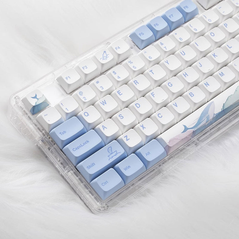 ANYMOB Keycap Keyboard Powder Blue 133 Keys Switch Customized Sublimation Touch Clicks Bag Pack