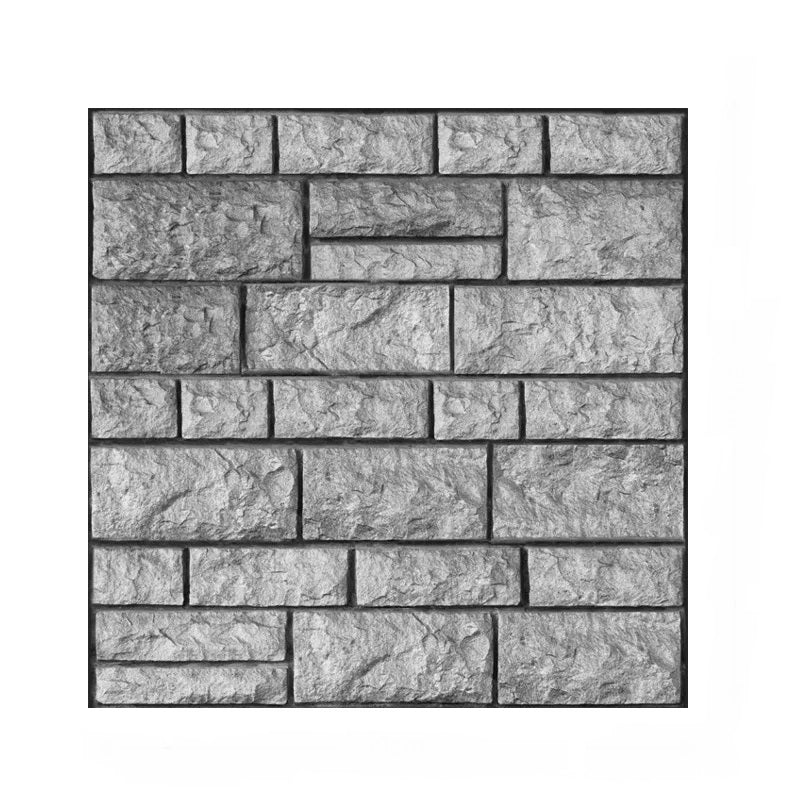 ANYHOUZ 10pcs Dark Grey Vinyl Wall Tile Brick Wall Textured 3D Waterproof