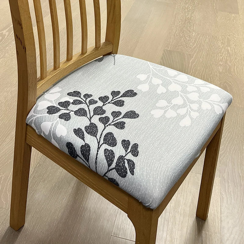Anyseat Chair Cover Light Grey Petal Hearts Print Stretch Seat Cover for Home Dinning Kitchen Washable Removable