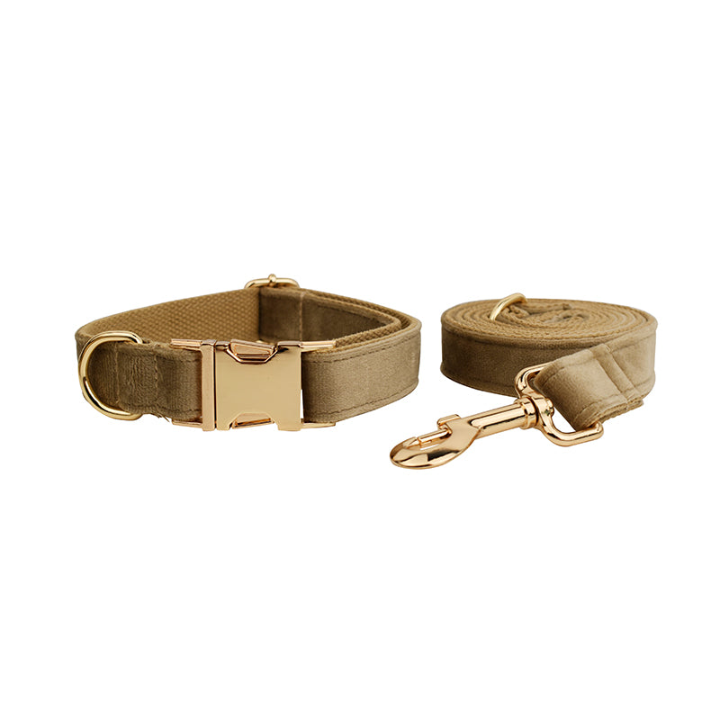 ANYWAGS Pet Collar and Leash Set Beige High Quality Dog Accessories