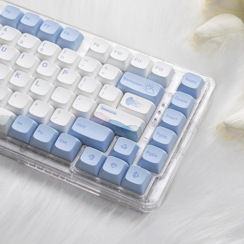 ANYMOB Keycap Keyboard Powder Blue 133 Keys Switch Customized Sublimation Touch Clicks Box