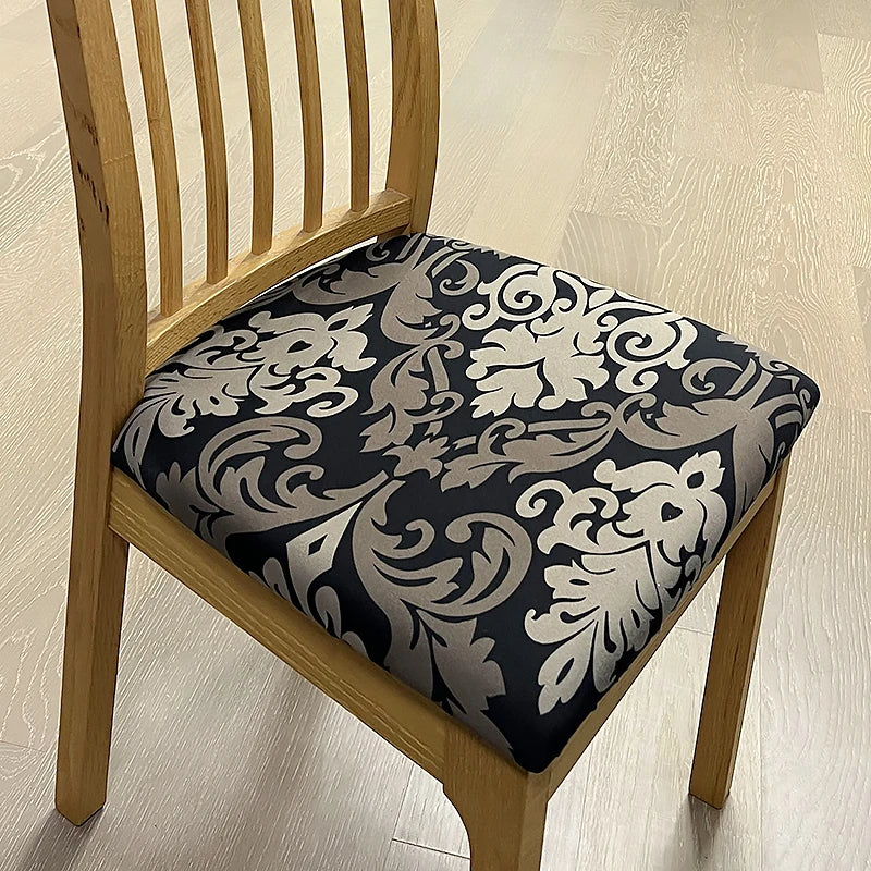 Anyseat Chair Cover Black Bronze Vine Print Stretch Seat Cover for Home Dinning Kitchen Washable Removable