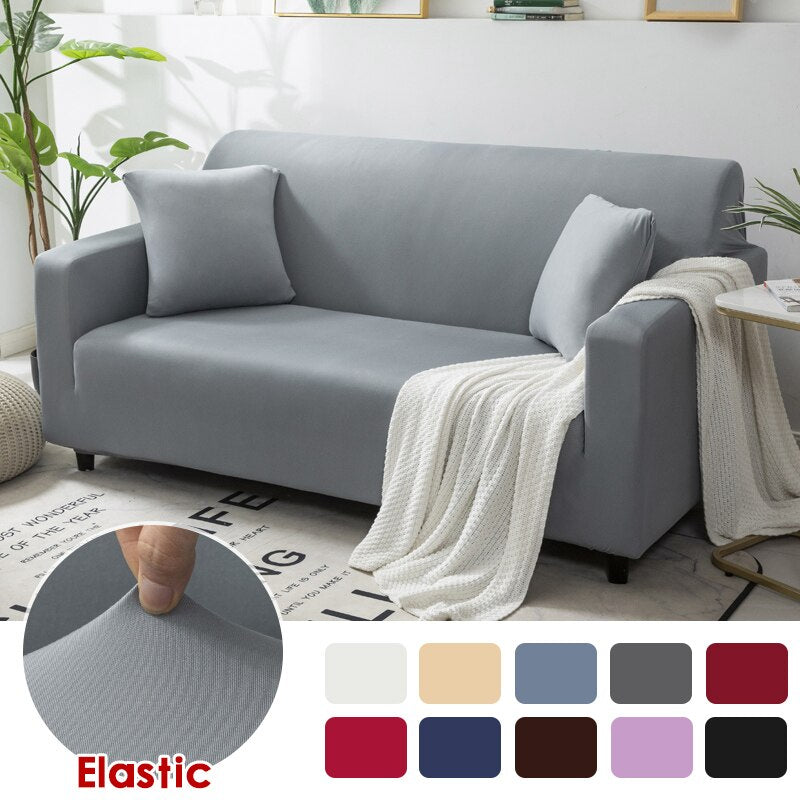 Anyseat 4 Seater Sofa Cover Plain Green Style and Protection For Living Room Sofa Chair Elastic Stretchable Slipcover