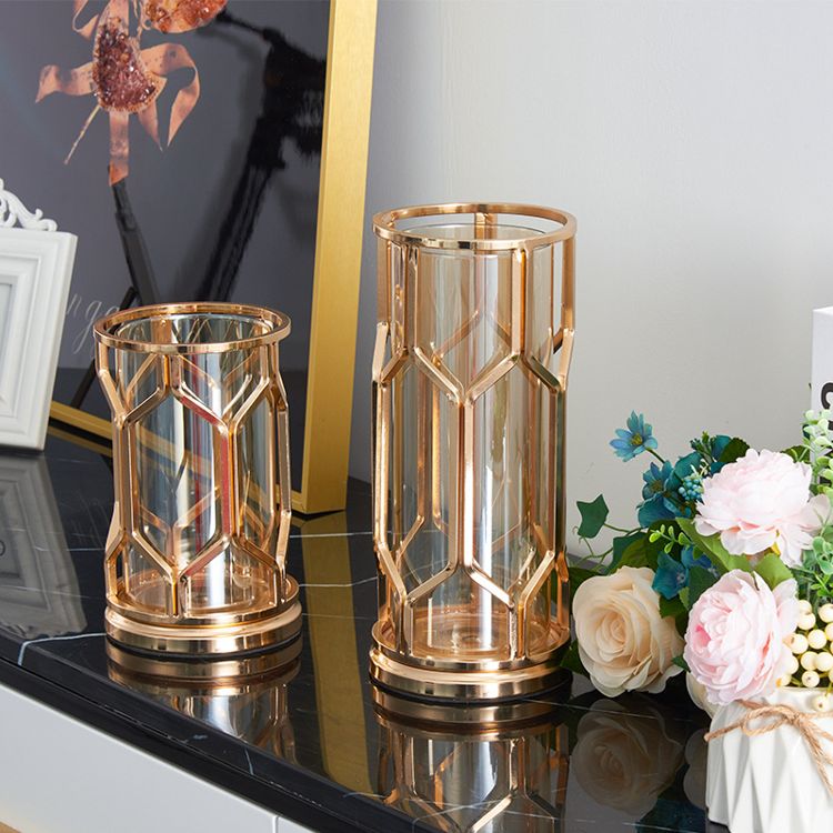 ANYHOUZ Metal Flower Vase Tabletop Decor – Modern Metal Art Ornament for Living Room Display & Home Crafts