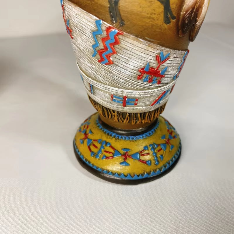 ANYDECO Candle Holder Resin Indian Style Candlestick Stand Home Decor