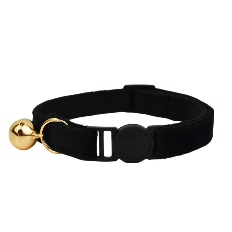 ANYWAGS Cat Collar Black Large with Safety Buckle, Bell, and Durable Strap Stylish and Comfortable Pet Accessory