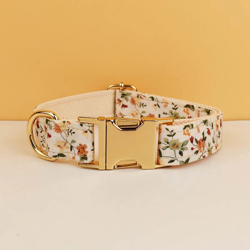 ANYWAGS Pet Collar White Floral Stylish Accessory with Safety Buckle Durable Strap
