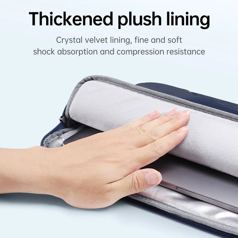 ANYPACK Laptop Handbag Silver Vegan Leather Sleek Protector Durable Lightweight For Travel And Work