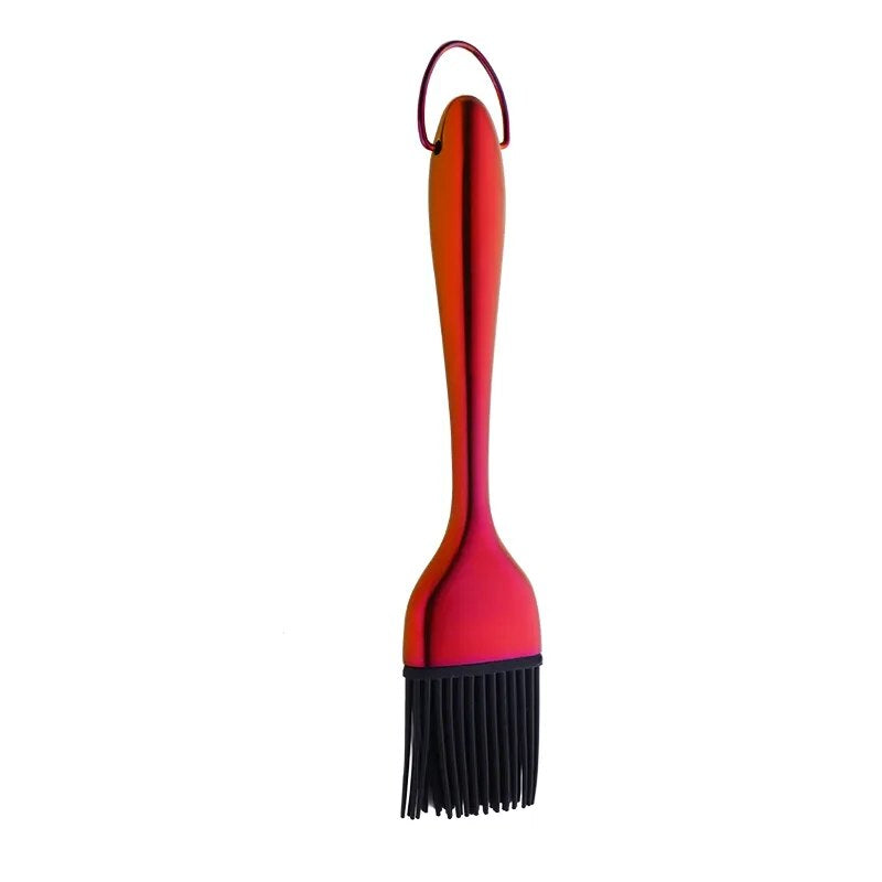 Anygleam Brush Red Rainbow Stainless Steel Handle Oil for BBQ and Bread Basting Kitchen Utensils