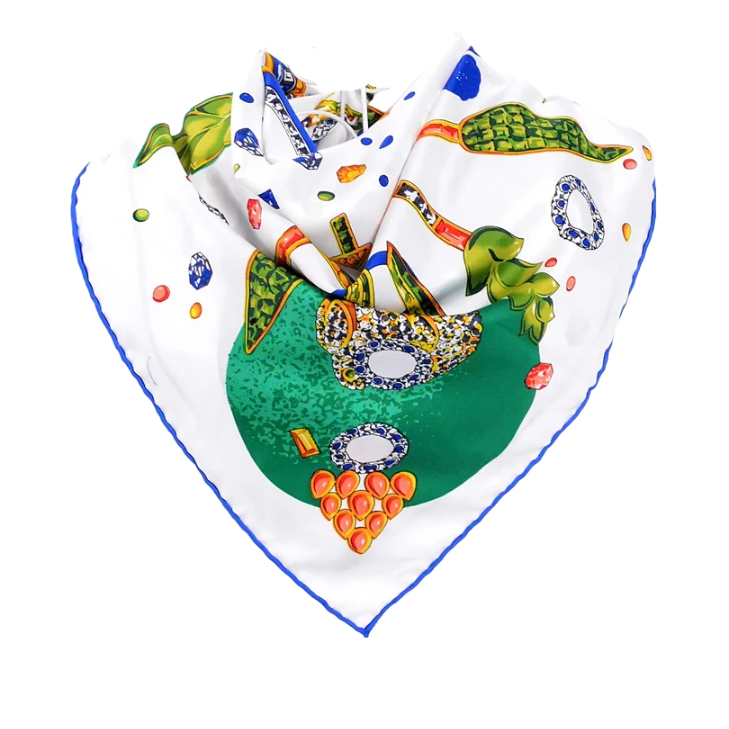 Anyyou Scarf for Women Green Leaves Diamond Pattern Fashion Brand Design Ladies Silk Shawl 90*90cm Brand Twill Square Scarves