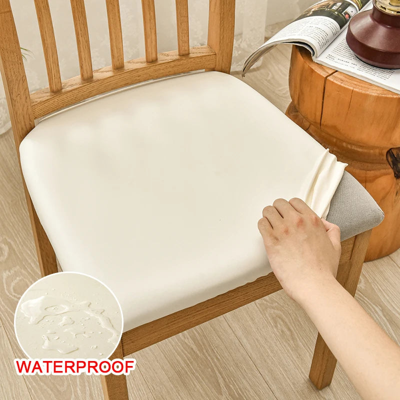 Anyseat Chair Cover Plain Beige Stretch Seat Cover for Home Dinning Kitchen Washable Removable