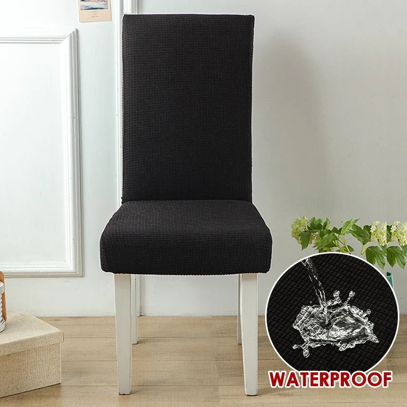 Anyseat Chair Cover Black Corn Kernels Waterproof Universal Size for Dining Room Stretch Seat Slipcovers