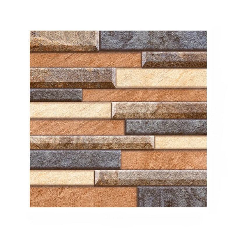 ANYHOUZ 10pcs Orange Linear Vinyl Wall Tile Self-Adhesive 3D Waterproof