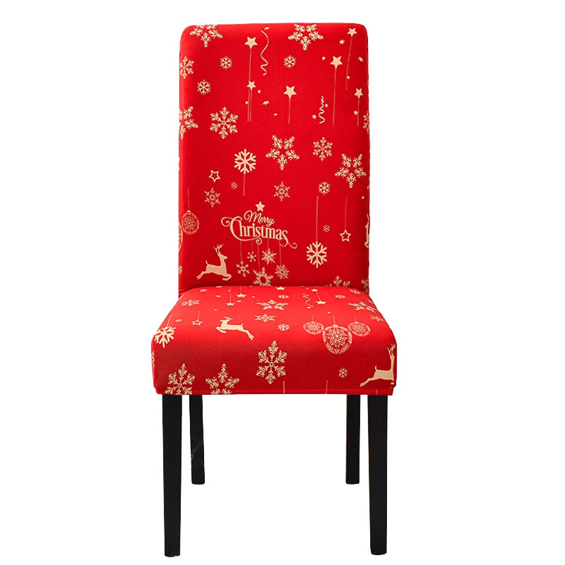 Anyseat Chair Cover Red Small Snow Flakes Design with Anti-Dirt and Elastic Material for Dining Room Kitchen Wedding Hotel Banquet Restaurant