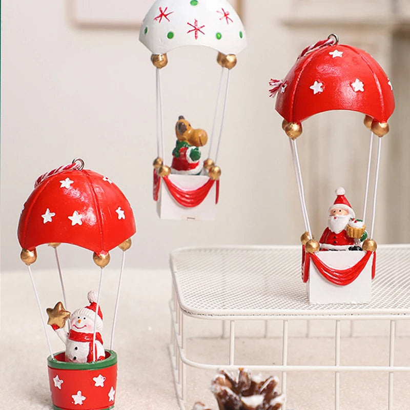 ANYDECO Christmas Mailbox Parachute Themed Ornament Unique Holiday Hanging Decor
