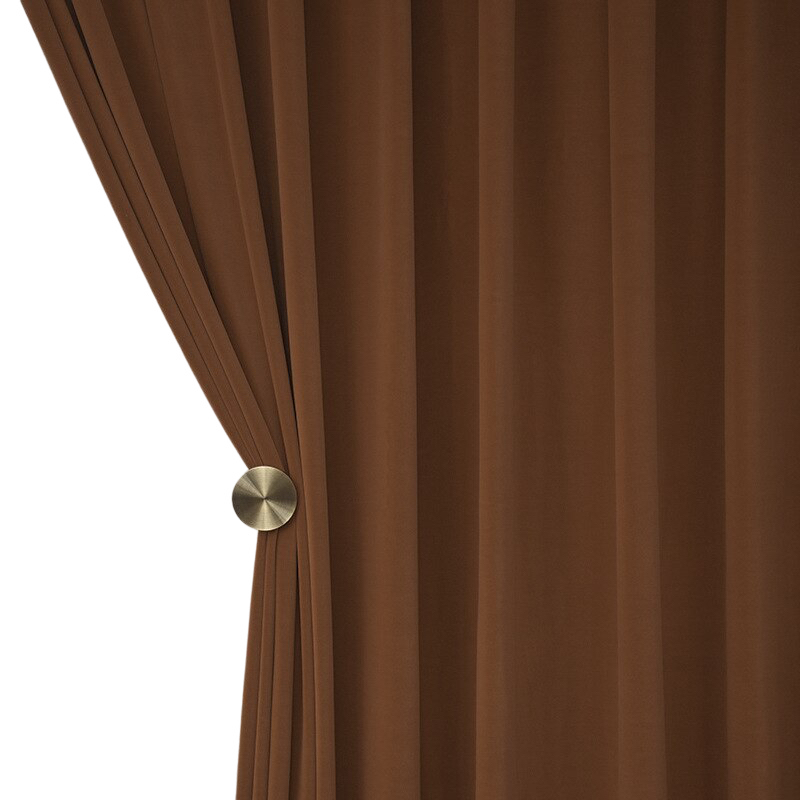 Anydrape 100cm Chocolate High Quality Modern Wool Velvet Blackout Curtains for Living Room Bedroom Dining Luxury Window Drape