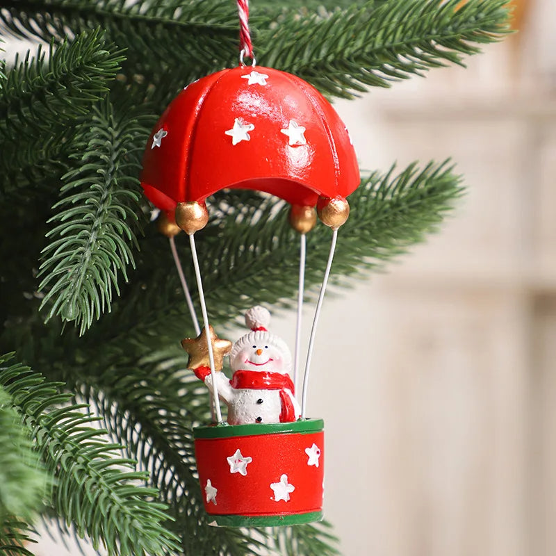 ANYDECO Christmas Mailbox Parachute Themed Ornament Unique Holiday Hanging Decor
