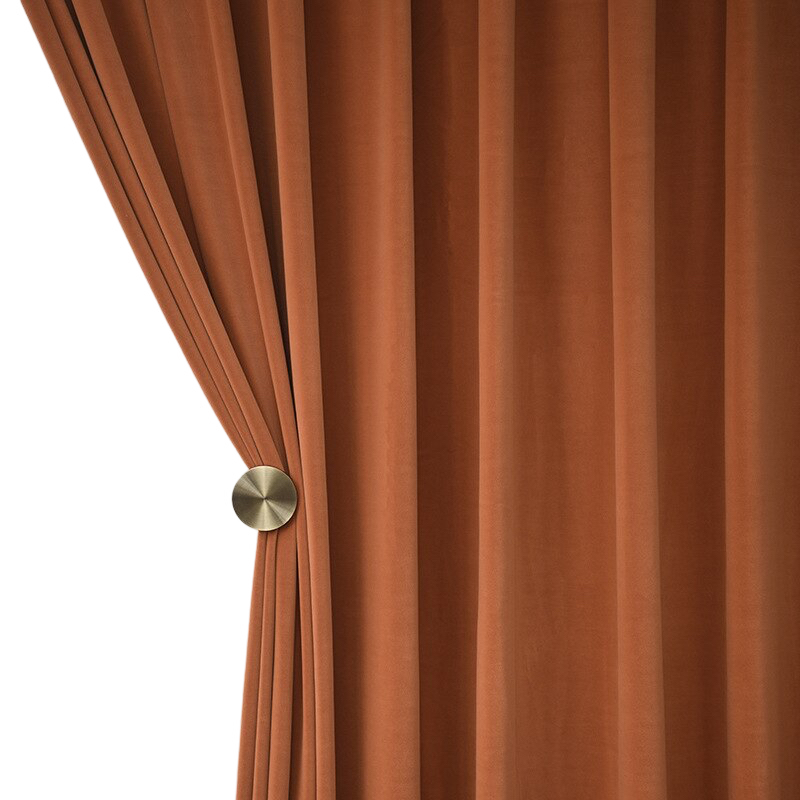 Anydrape 150cm Orange High Quality Modern Velvet Blackout Curtains for Living Room Bedroom Dining Luxury Window Drape