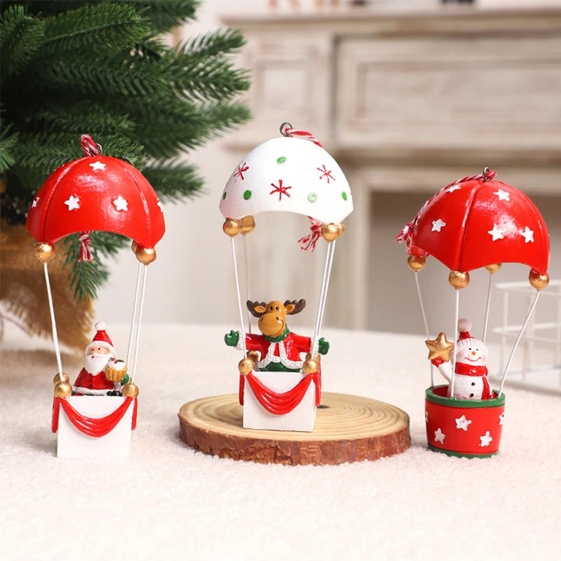 ANYDECO Christmas Mailbox Parachute Themed Ornament Unique Holiday Hanging Decor