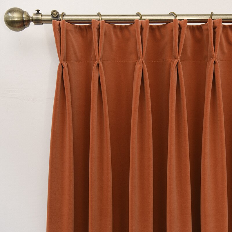 Anydrape 100cm Mustard High Quality Modern Velvet Blackout Curtains for Living Room Bedroom Dining Luxury Window Drape
