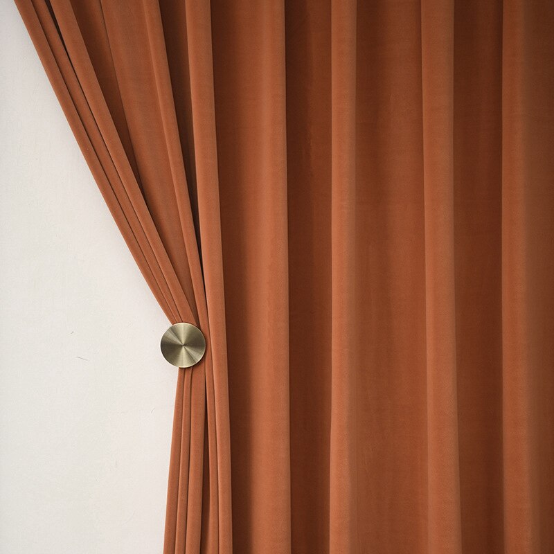 Anydrape 300cm Orange High Quality Modern Velvet Blackout Curtains for Living Room Bedroom Dining Luxury Window Drape