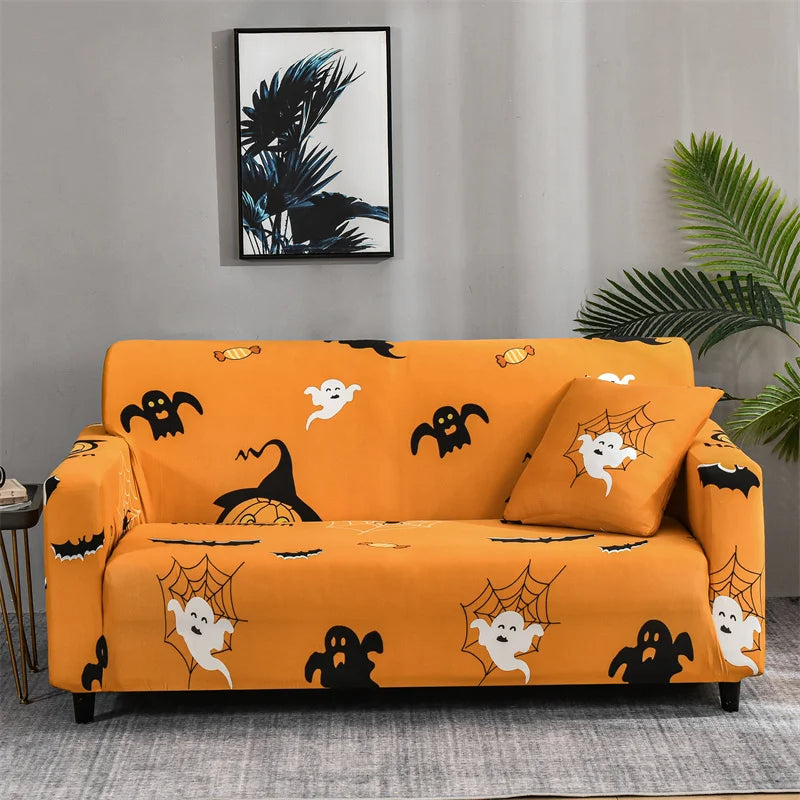 Anyseat Sofa Cover Halloween Cobweb Design Non Slip Stretchable Slipcover