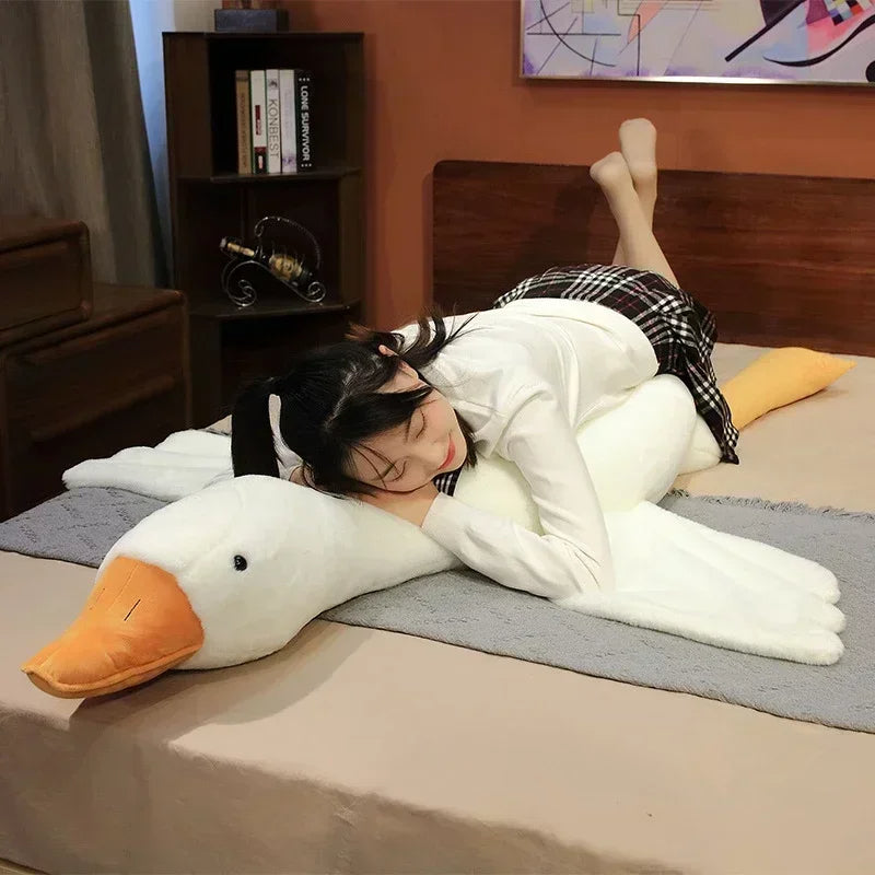 Anypillow Side Sleep Body Pillow Cute Huge White Goose Stuffed Animal Sleeping Pillow 130CM